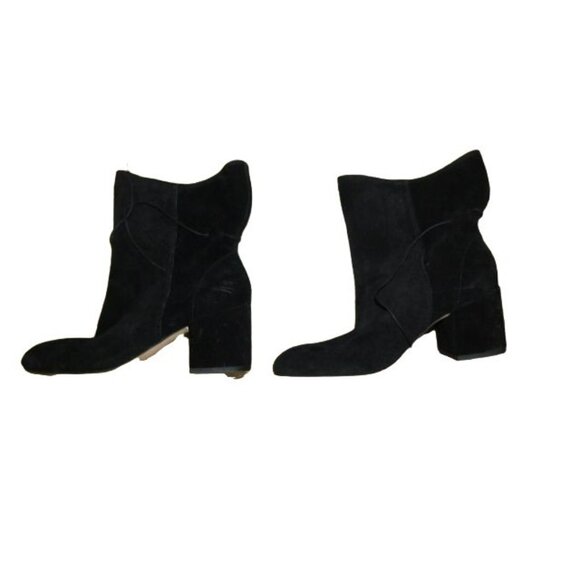 Splendid Size 6.5 Black Drawstring Tie Heel Ankle Boots Suede - Picture 1 of 6